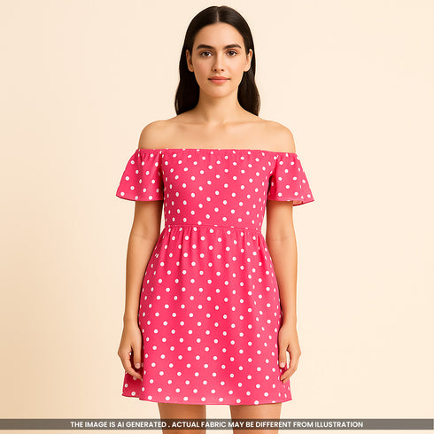 Polka Dot Georgette Fabric-F3636